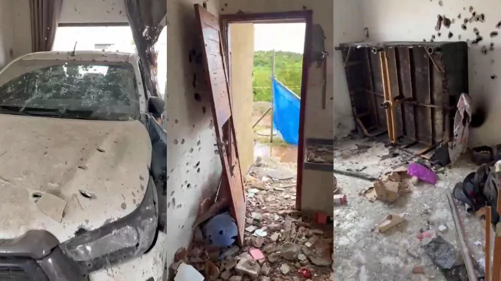 Crivada de balas: imagens mostram como ficou a casa onde o criminoso mais procurado do RN morreu em confronto com a polícia