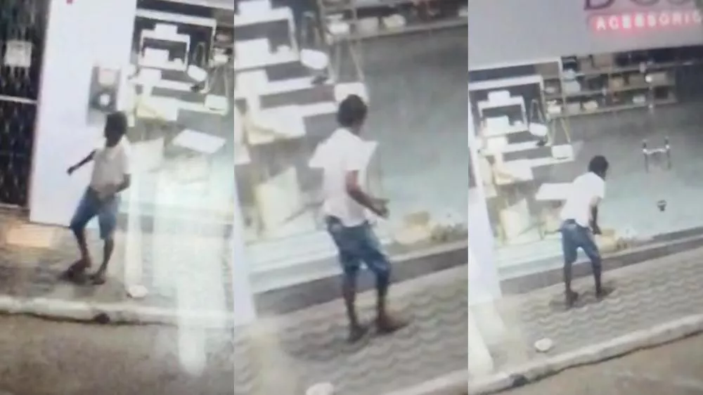 Polícia Militar prende suspeito de arrombamento e furto a loja no Centro de Patos, na madrugada desta segunda-feira (28)