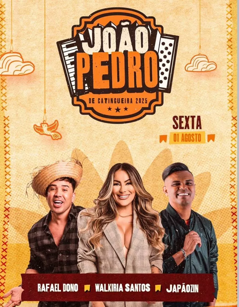 João Pedro de Catingueira começa nesta sexta-feira (01) com grandes atrações e expectativa de movimentar a economia local