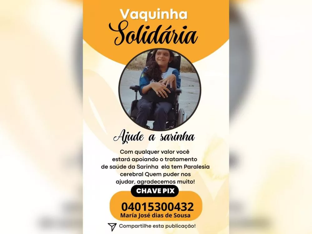 Família de Patos busca apoio para tratamento de Sarinha, criança com paralisia cerebral