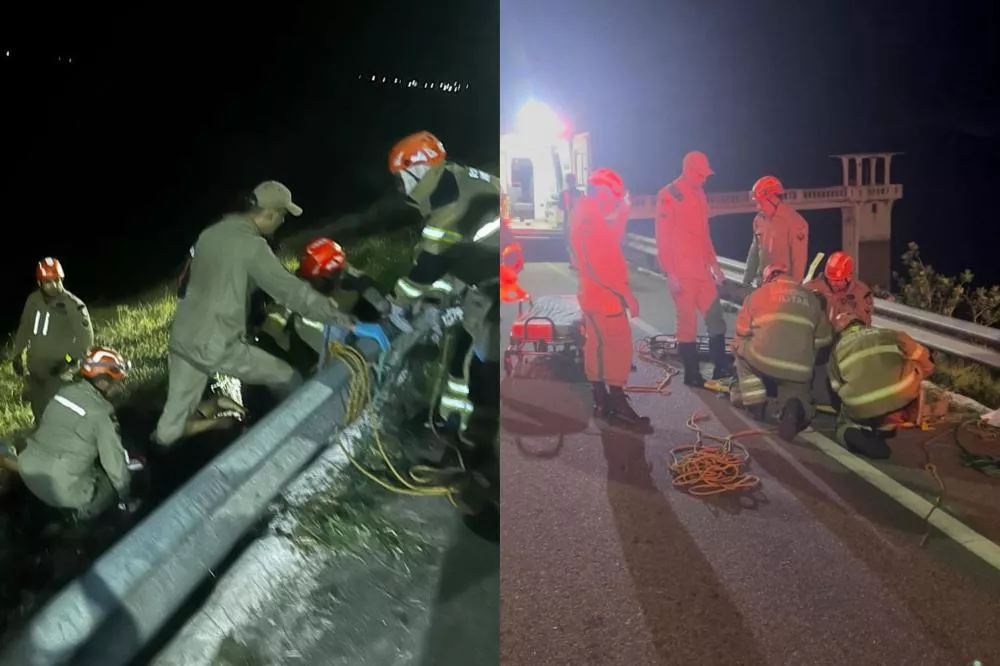 Motociclista é resgatado após acidente em área de difícil acesso às margens da BR-230, em Condado