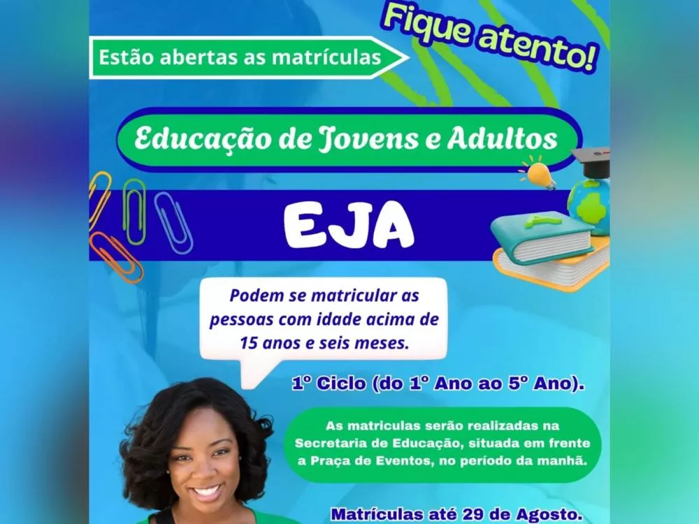 Santa Terezinha abre matrículas para EJA do 1º ao 5º Ano