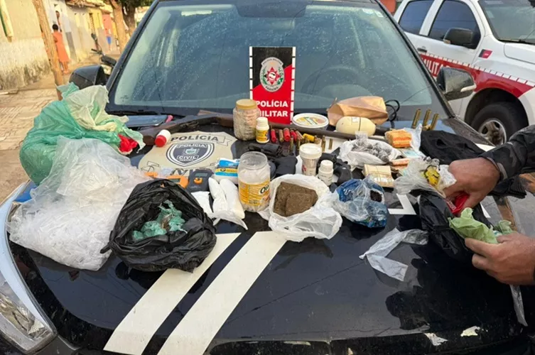 Operação conjunta da PM e Polícia Civil resulta em prisão por tráfico e grande apreensão de drogas e armas no Vale do Piancó