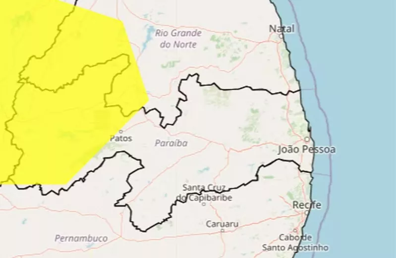 Inmet emite alerta de baixa umidade para 75 cidades do Sertão, incluindo Patos