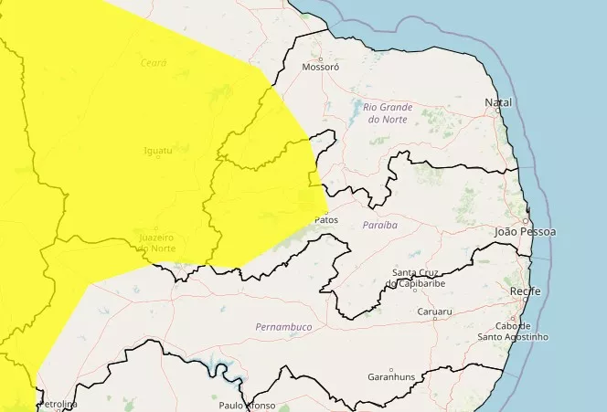 Alerta de baixa umidade atinge Patos e várias cidades do Sertão neste domingo (31)