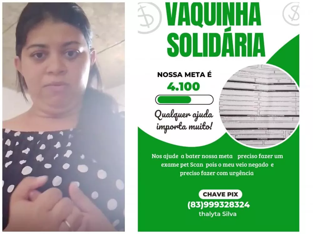 Em Patos: jovem Thalita Silva realiza vaquinha para custear exame essencial no tratamento contra o câncer; VÍDEO