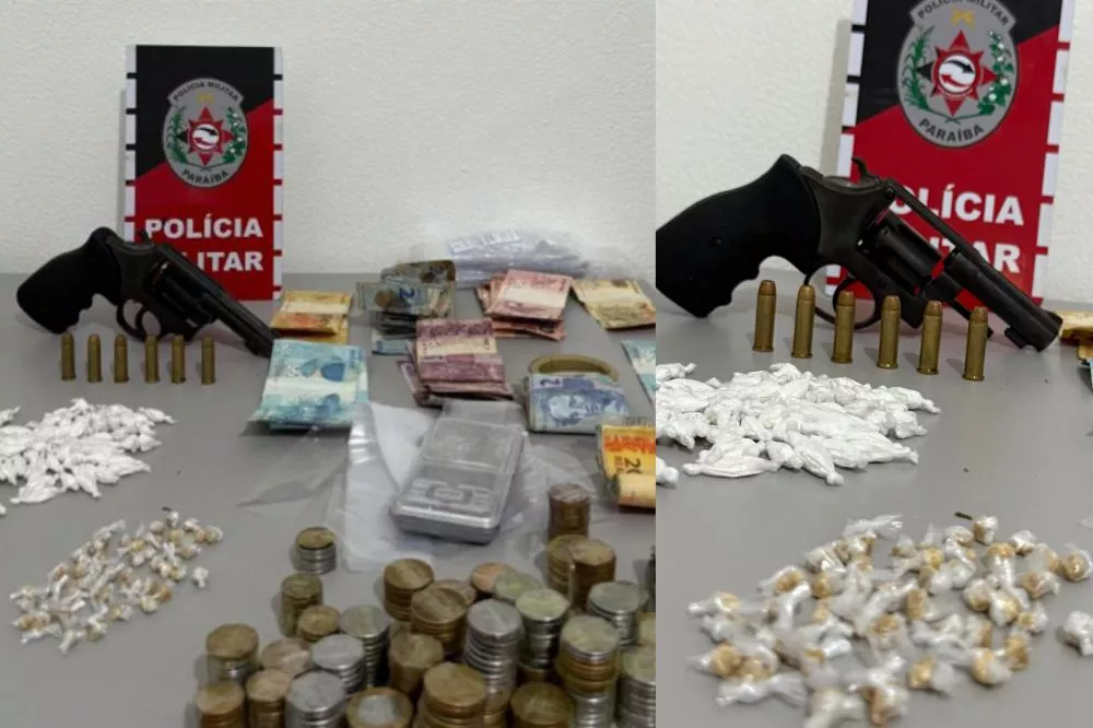 Polícia Militar cumpre mandado de prisão e apreende drogas e arma de fogo em São Mamede