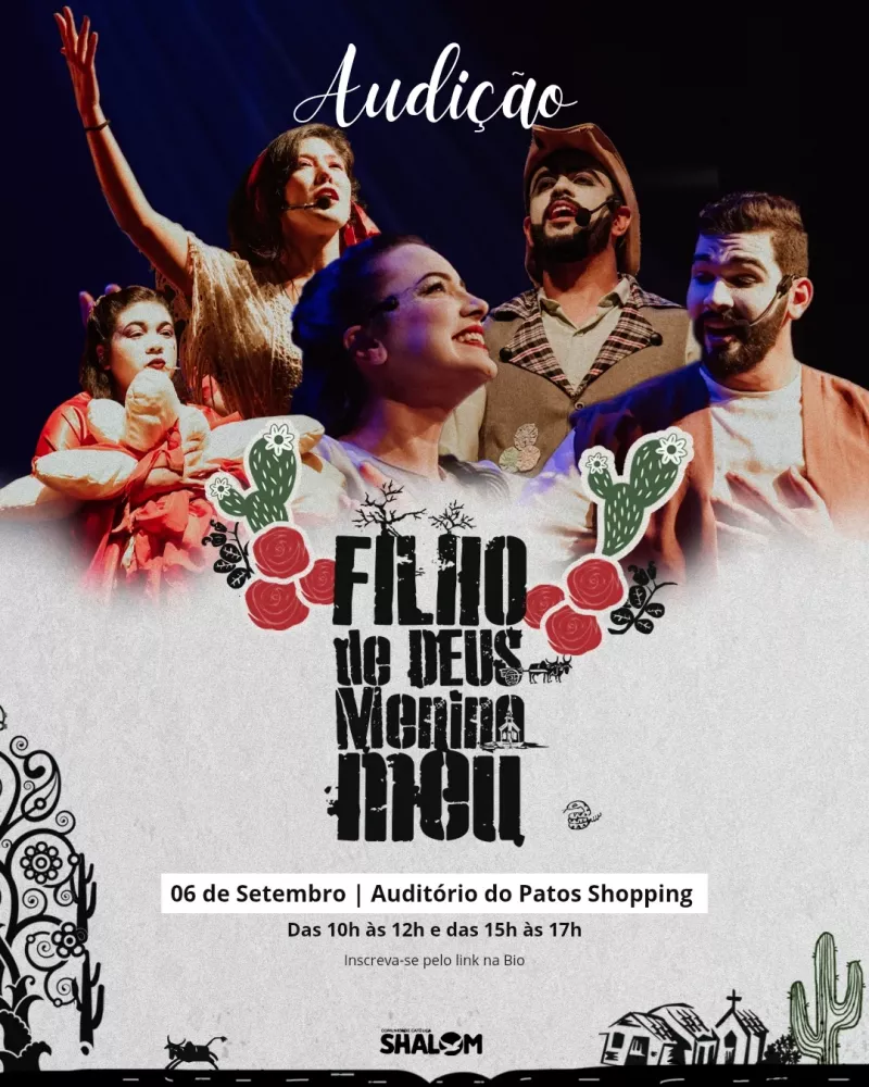 Comunidade Católica Shalom realiza, neste sábado (6), audição para espetáculo de Natal em Patos