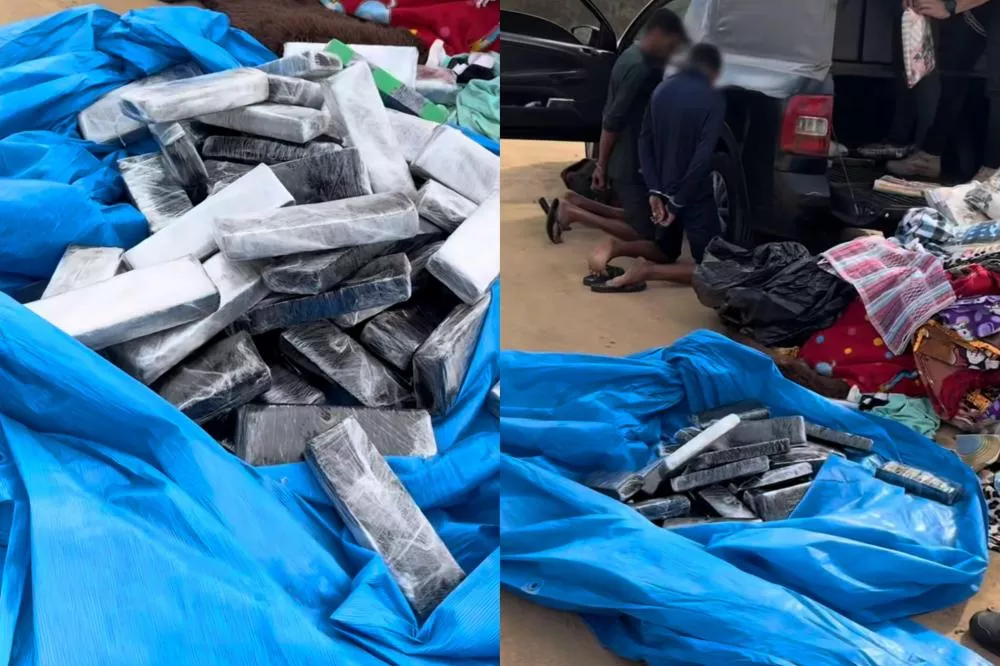 Droga apreendida em Teixeira vinha da fronteira com o Paraguai e seria distribuída na região de Patos, diz polícia; dois homens foram presos