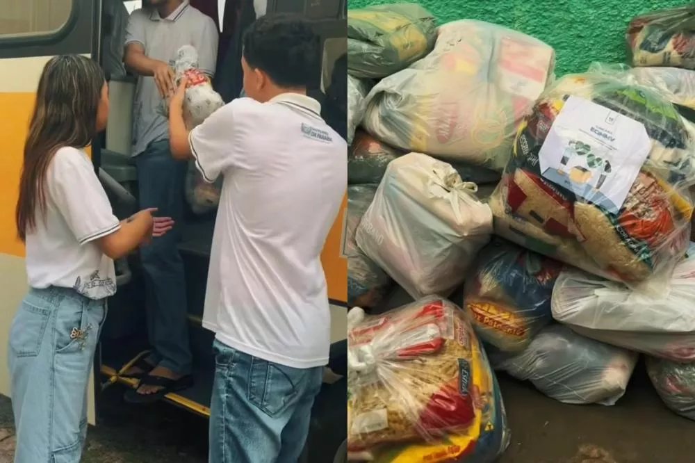 Alunos do CEPA realizam ação solidária e distribuem cestas básicas a famílias carentes em Patos