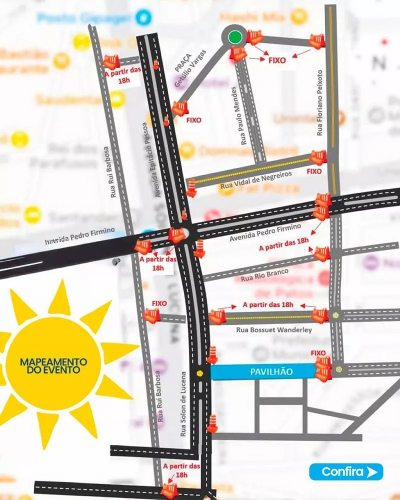 STTRANS divulga mapa de ruas que ficarão interditadas no período da Festa de Nossa Senhora da Guia, de 14 a 24 de setembro