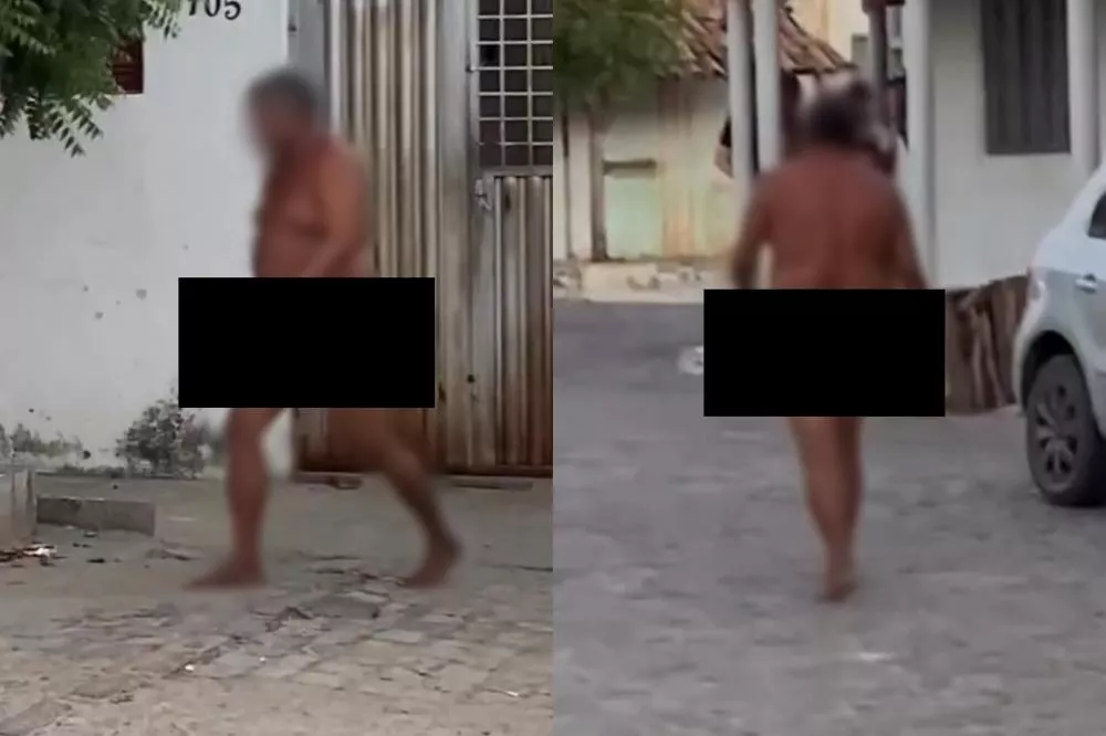 Moradores do bairro Jatobá relatam transtornos com homem em surto que anda despido pelas ruas e pedem intervenção para internamento