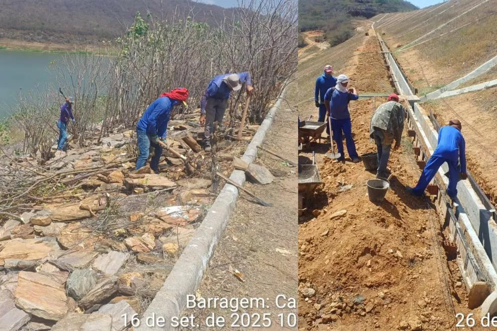 Governo do Estado esclarece situação da obra de recuperação da Barragem Capoeira, em Santa Terezinha, e confirma prazo de conclusão até novembro