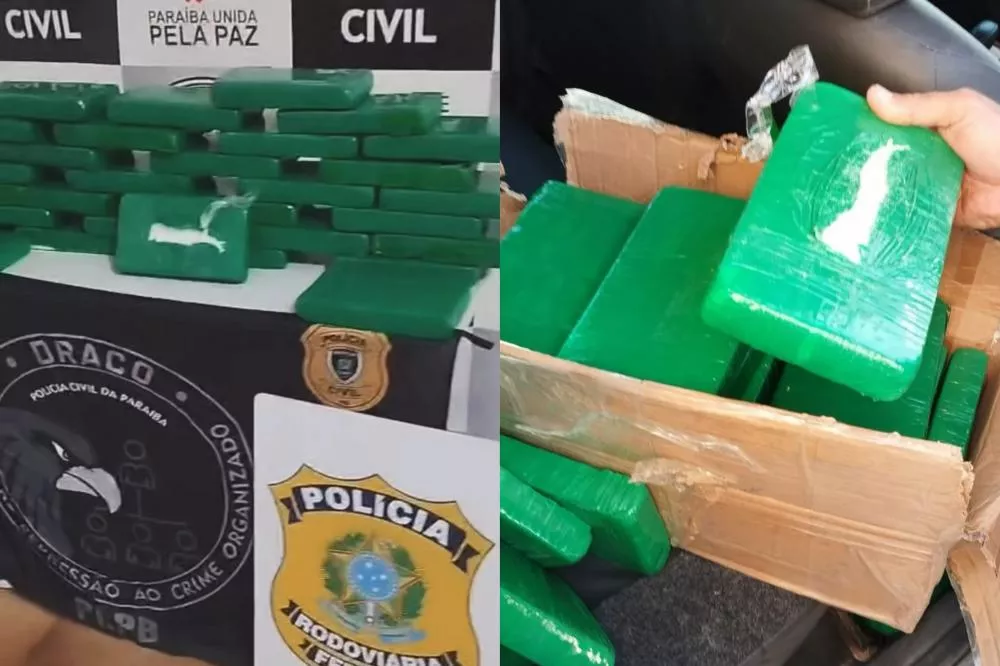 Ação conjunta da DRACO apreende grande quantidade de cocaína em Patos, avaliada em mais de R$ 1 milhão; casal é preso em flagrante
