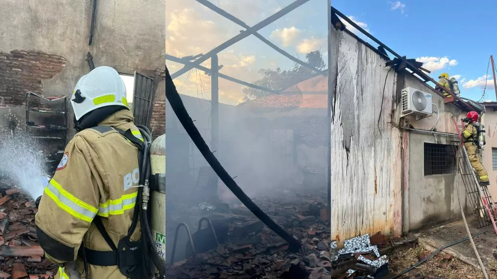 Incêndio destrói depósito de materiais no distrito de Santa Gertrudes, em Patos