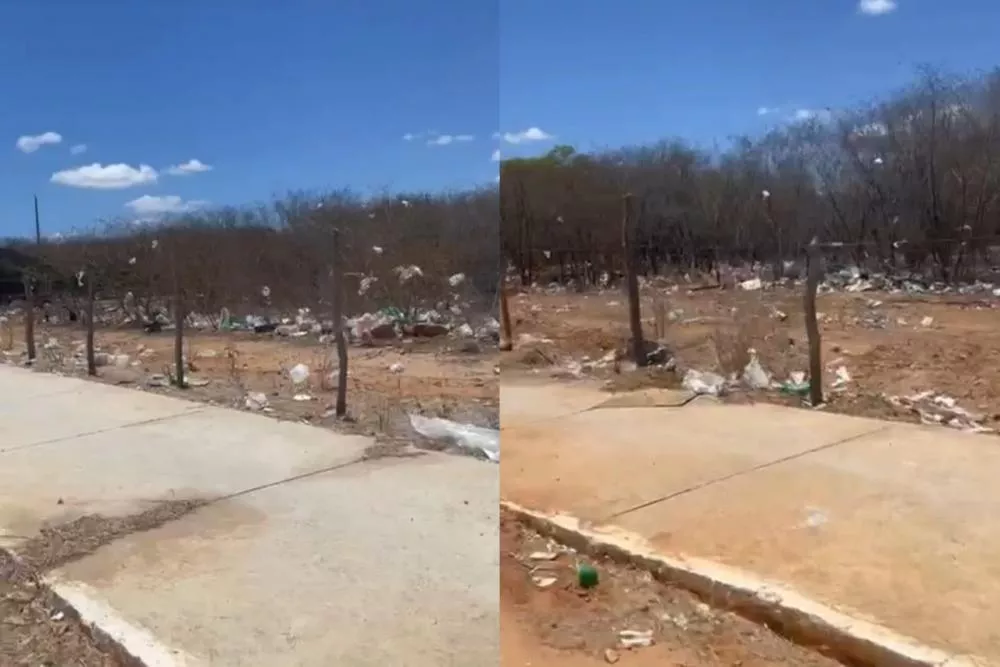 Morador denuncia acúmulo de lixo no entorno do Residencial São Judas Tadeu, em Patos