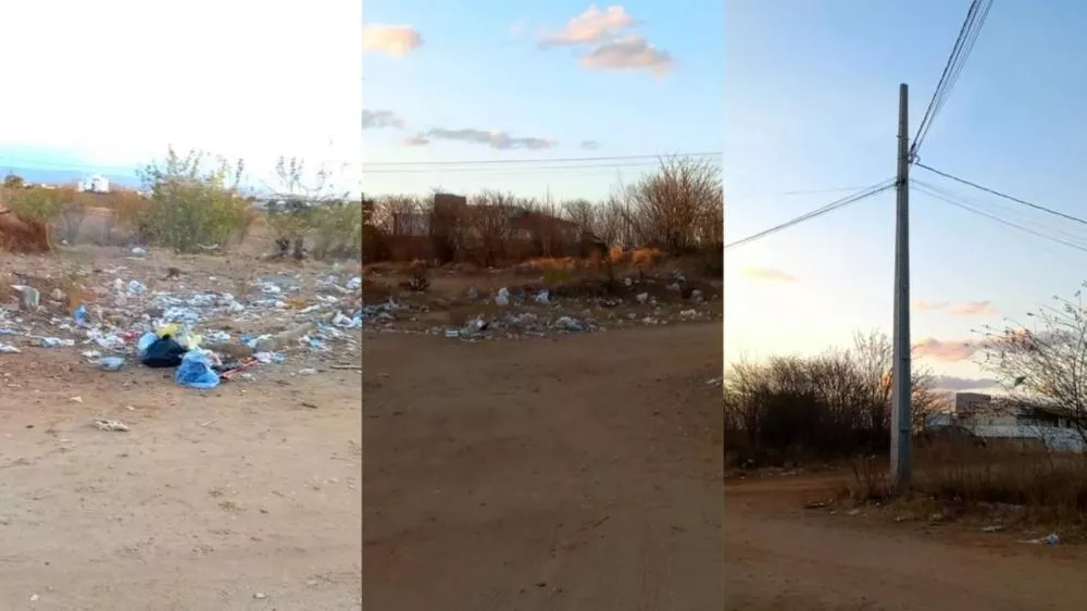 Moradora do Jardim Magnólia reclama de acúmulo de lixo e falta de iluminação na Rua das Orquídeas, em Patos
