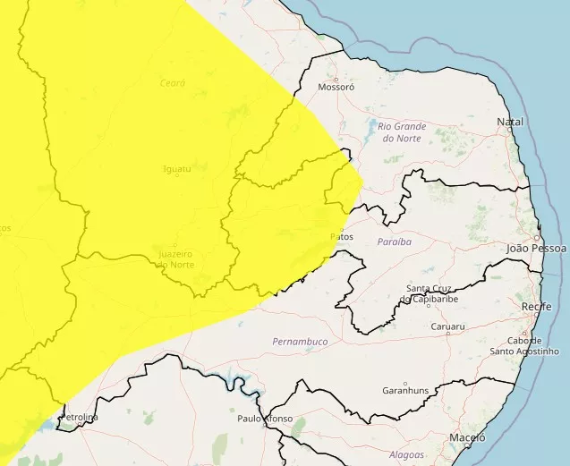 Inmet emite novo alerta de baixa umidade para Patos e cidades do Sertão; confira a lista