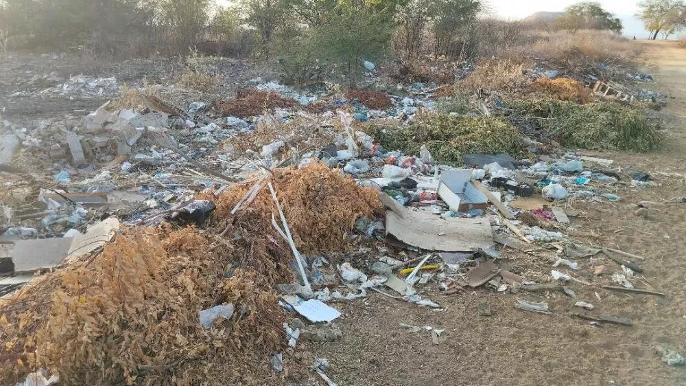 Morador solicita limpeza de terreno com lixo acumulado na Rua Nestor Pereira, no bairro Bivar Olinto, em Patos