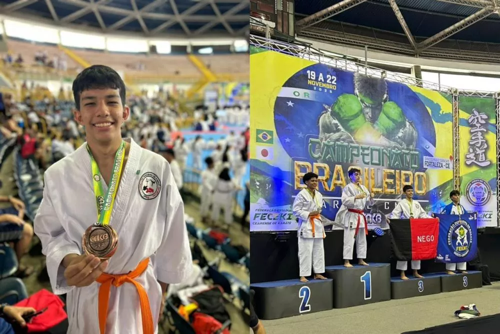 Atleta patoense João Lucas Nóbrega conquista bronze no Brasileiro de Karatê e garante vaga para o Mundial 2026
