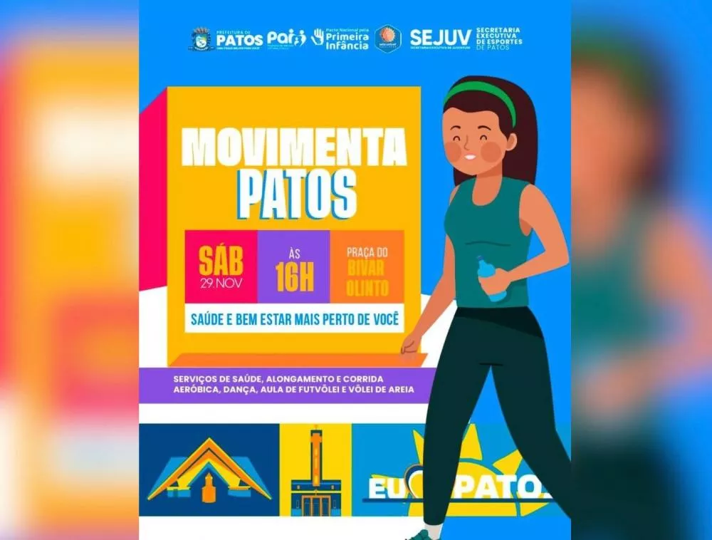 Prefeitura de Patos lança “Movimenta Patos” e leva saúde, esporte e lazer às praças da cidade; estreia no próximo sábado (29)