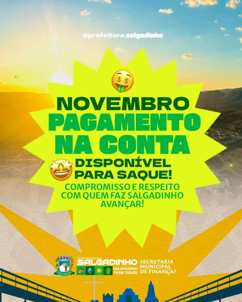 Prefeitura de Salgadinho realiza pagamento do mês de novembro para todos os servidores municipais