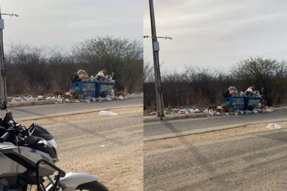 Morador volta a reclamar de acúmulo de lixo na Avenida Paraíba, no bairro dos Estados, em Patos, e cobra instalação de mais coletores