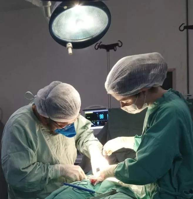 Uma das 21 cirurgias realizadas no Hospital de Patos neste fim de semana