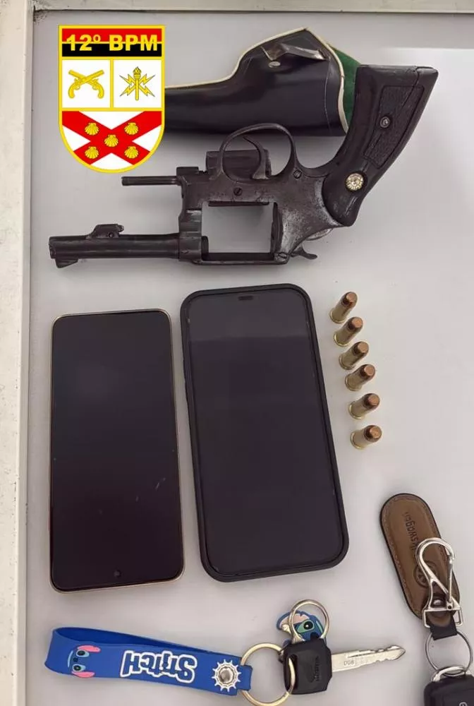 PM apreende revólver calibre 38 durante Operação Guardião da Divisa em São Bento