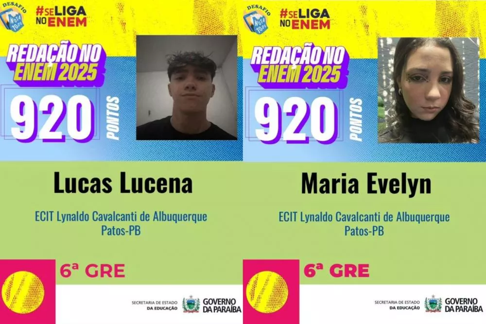 Estudantes da EECIT Lynaldo Cavalcanti se destacam na redação do Enem com 920 pontos