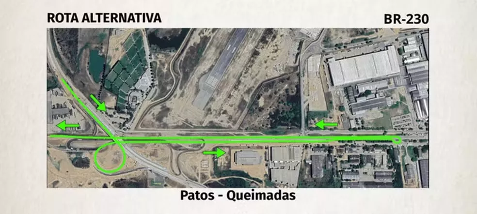 PRF informa alteração no tráfego e interdição em trecho da BR-230 em Campina Grande a partir desta quarta-feira (11)