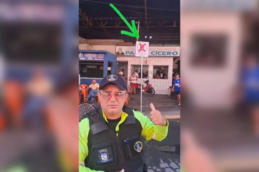 Agente da STTrans se posiciona sobre denúncia de taxista e afirma que vandalismo em placa de sinalização impossibilita autuação em praça de táxis