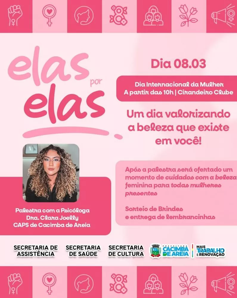 Prefeitura de Cacimba de Areia realiza 1ª edição do “Elas por Elas” em homenagem ao Dia Internacional da Mulher