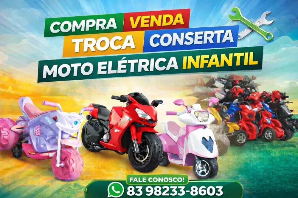 Moto elétrica infantil quebrou? Morador do Bivar Olinto oferece conserto e até troca do brinquedo em Patos