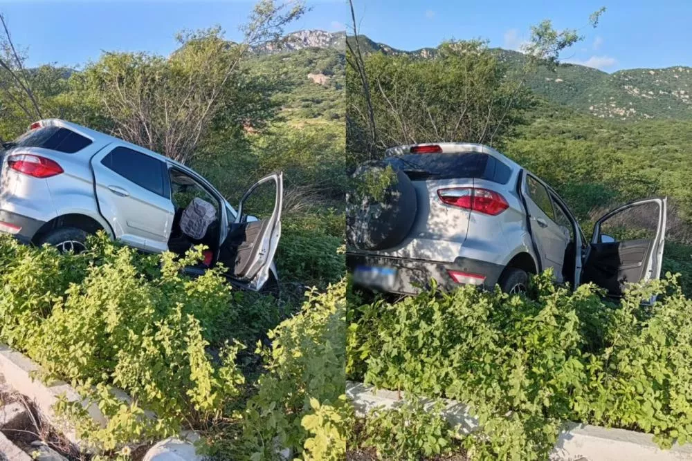Mulher fica ferida após perder controle de carro ao tentar desviar de buraco na PB-262, em São José do Bonfim