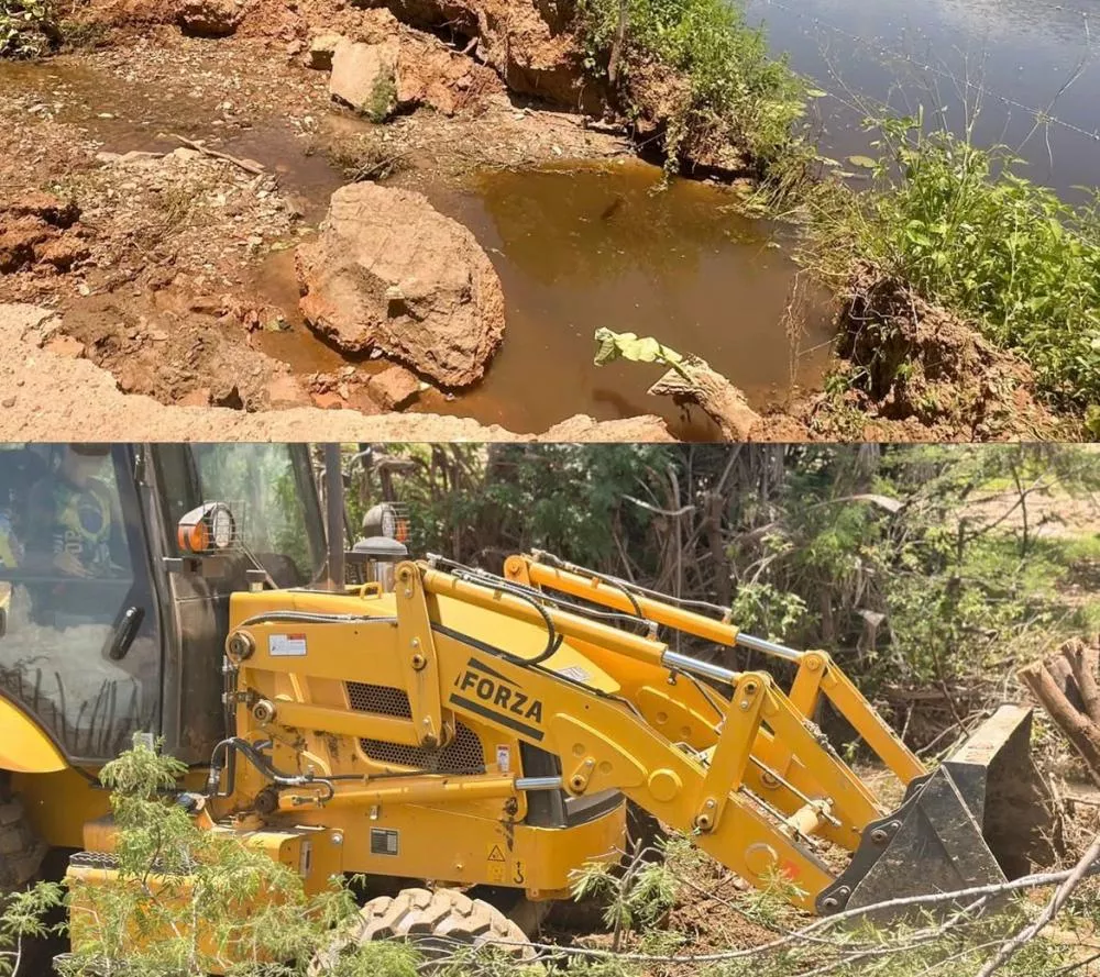 Infraestrutura de Olho d’Água realiza reparos emergenciais em açude e trabalha para restabelecer acesso de comunidade rural