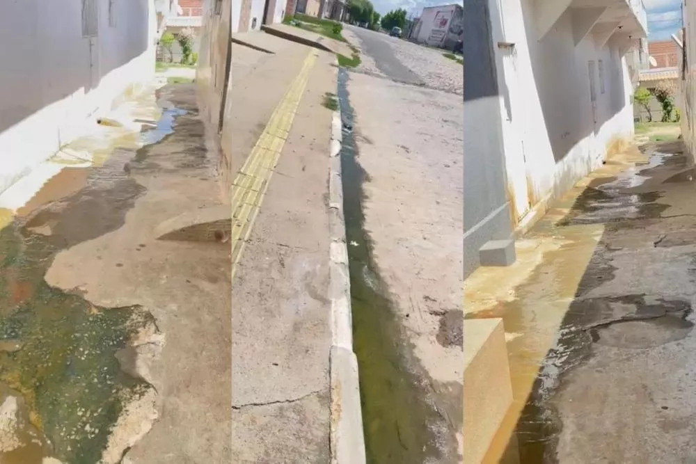 Moradora cobra providências para esgoto estourado há cerca de um mês no bairro Jatobá, em Patos
