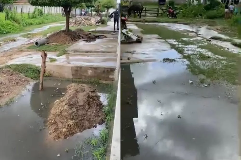 Morador relata transtornos com esgoto a céu aberto no bairro Jatobá, em Patos: “Não posso nem sair de casa”