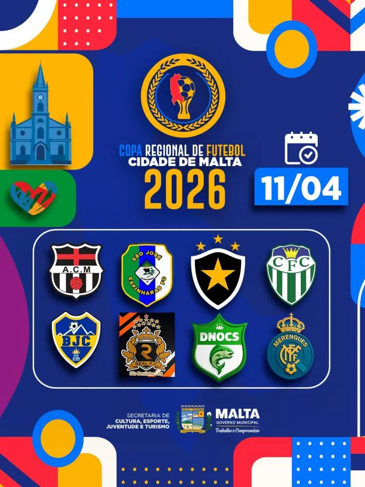 Copa regional de futebol cidade de Malta 2026 começa dia 11 e promete grandes emoções