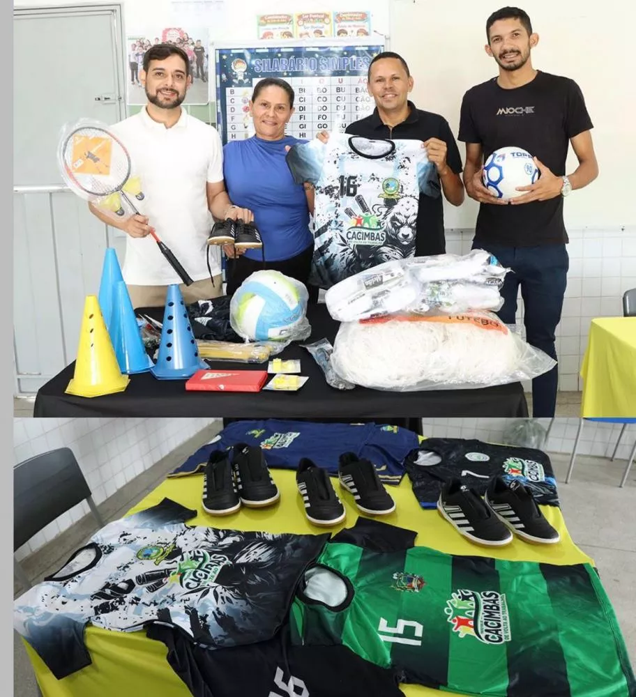 Prefeitura de Cacimbas entrega materiais esportivos para escolas da rede municipal