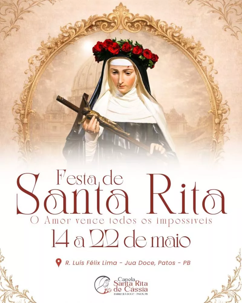 Capela no Jua Doce se prepara para celebrar Festa de Santa Rita de Cássia em Patos