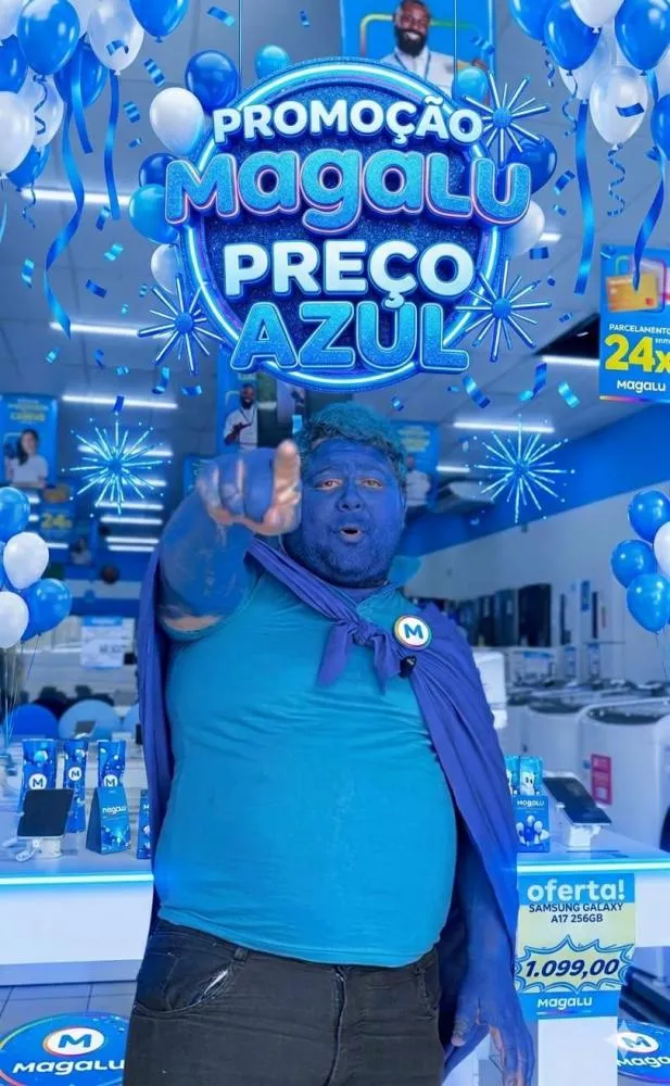 Preço Azul no Magazine Luiza Patos oferece até 50% de desconto e campanha divertida chama atenção dos clientes