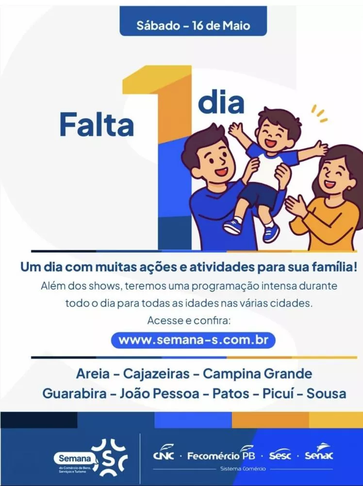 Neste sábado: Semana S promove tarde de lazer, saúde e show com Gustavinho Sanfoneiro no Sesc de Patos