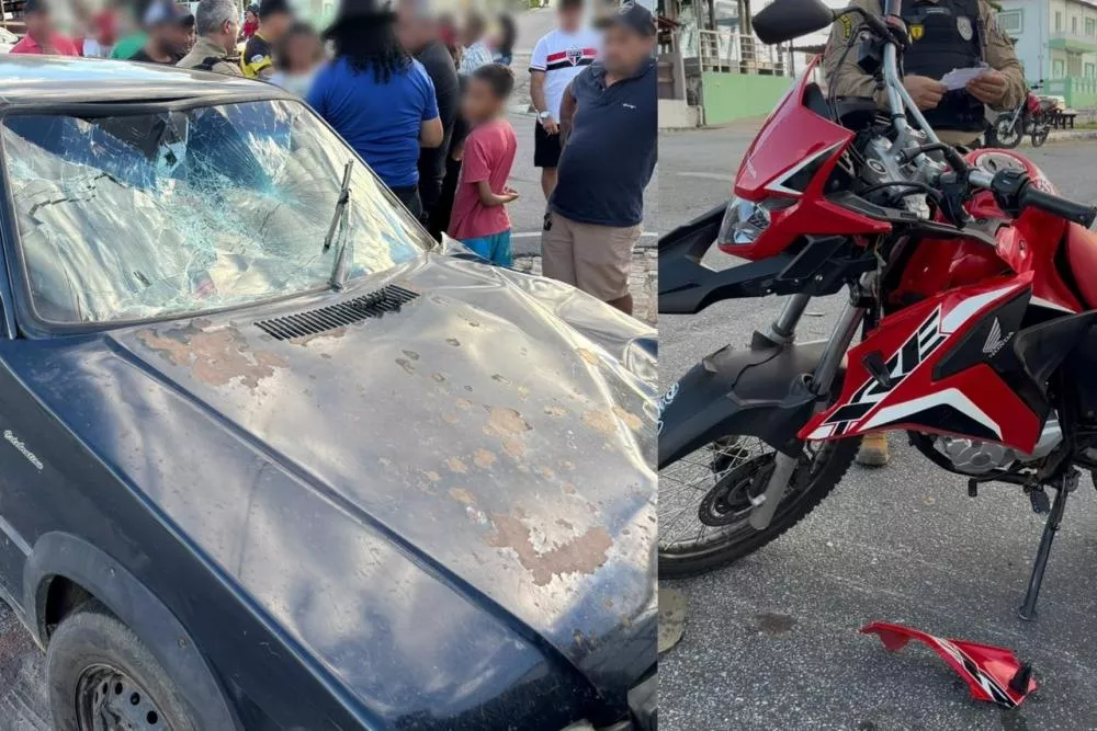 Colisão entre carro e motocicleta deixa dois homens gravemente feridos em Santa Terezinha-PB