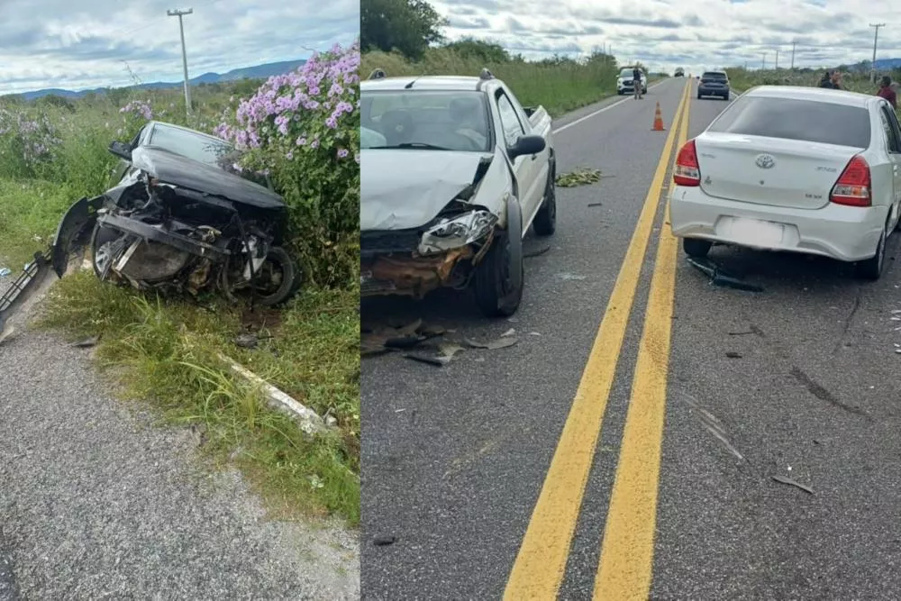 Motorista embriagado e sem CNH é preso após acidente envolvendo três veículos que deixou cinco feridos na BR-361, em Piancó