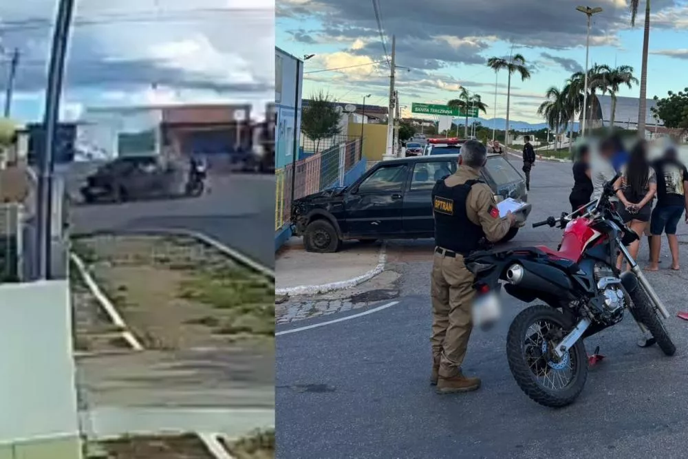 Vídeo revela dinâmica de grave acidente que deixou dois homens feridos no Centro de Santa Terezinha-PB; confira
