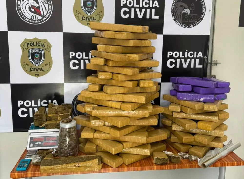 Polícia Civil apreende quase 100 kg de droga e prende suspeitos de tráfico em operação na cidade de Campina Grande