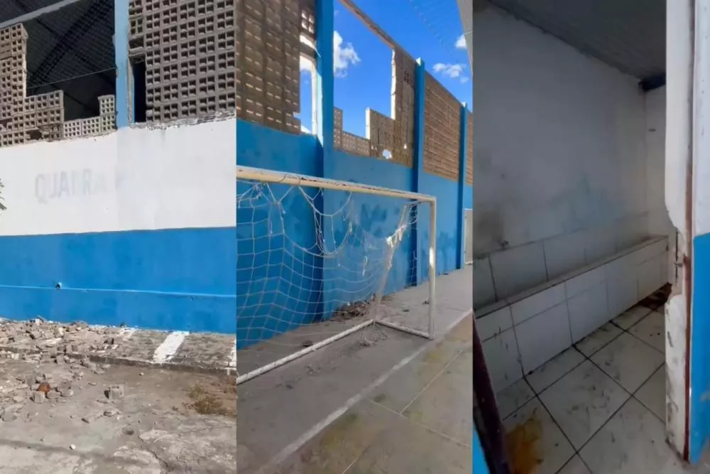 Desportistas cobram reforma de ginásio poliesportivo, em Santa Terezinha