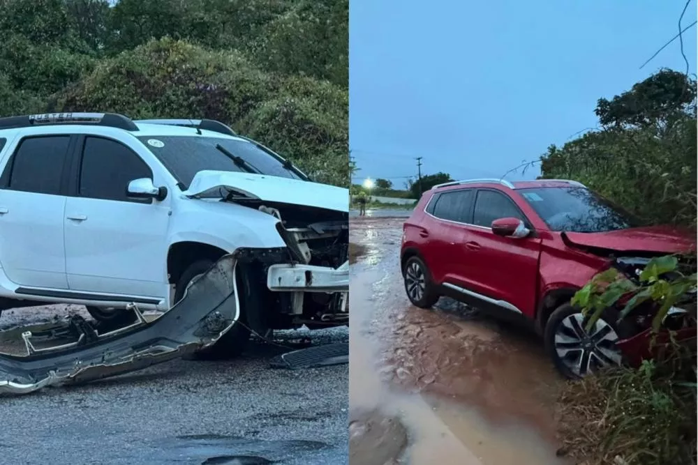Colisão entre dois carros é registrada neste sábado (27), em Teixeira