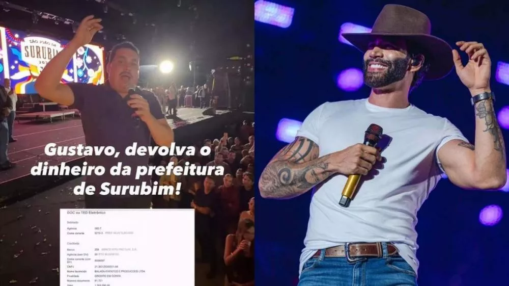 Prefeito de Surubim-PE chama Gusttavo Lima de “ladrão” após novo cancelamento de show e cobra devolução de cachê; artista explica cancelamento
